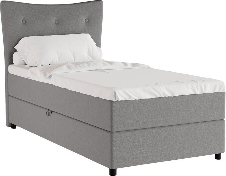 Panda Möbel Tweepersoonsbed NEVADA Eenpersoonbed 100 x 200 cm met hoogwaardige Bonell-matras en topper