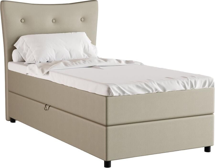 Panda Möbel Tweepersoonsbed NEVADA Eenpersoonbed 100 x 200 cm met hoogwaardige Bonell-matras en topper