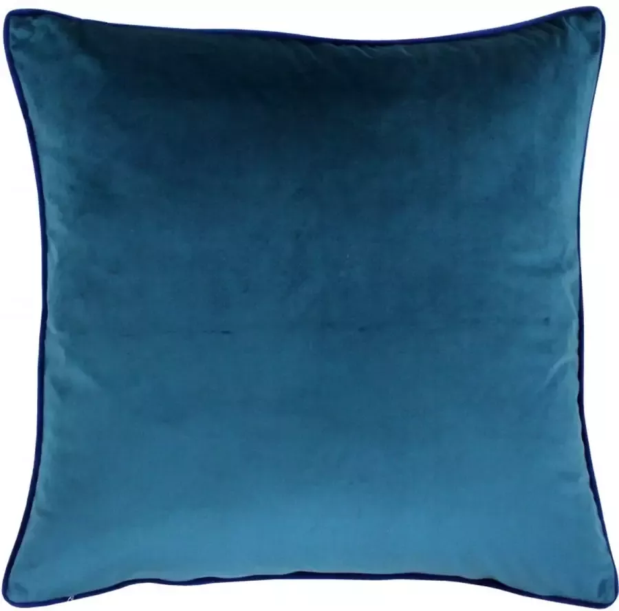 Paoletti Meridian Cushion Tea Navy Sierkussen 55x55cm Kussen Bank Decoratie Bed Groen Blauw