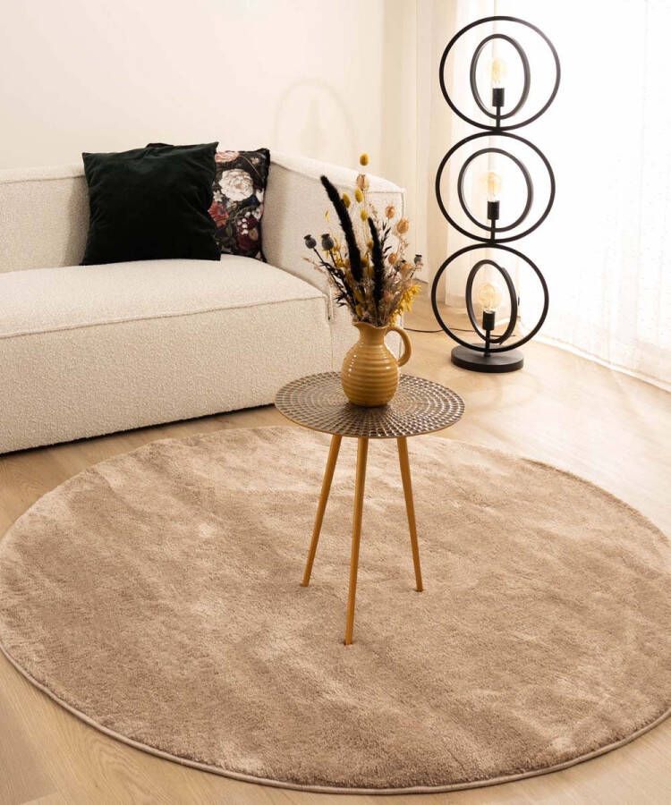 Paon Brillant Velours vloerkleed rond Flair beige 300 cm rond