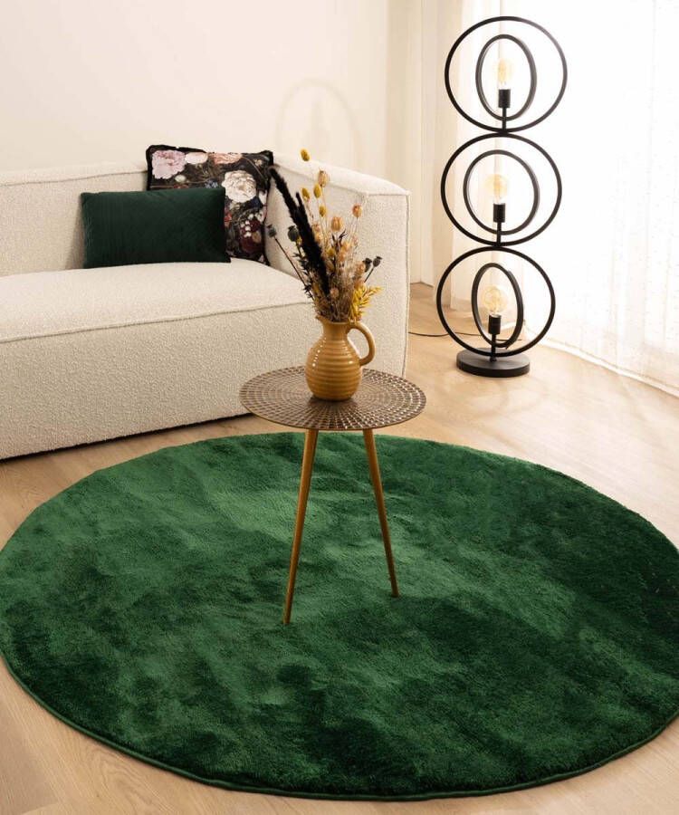 Paon Brillant Velours vloerkleed rond Flair jade 240 cm rond