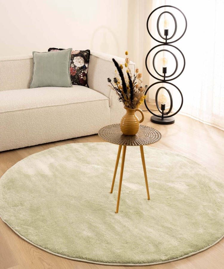 Paon Brillant Velours vloerkleed rond Flair mintgroen 300 cm rond