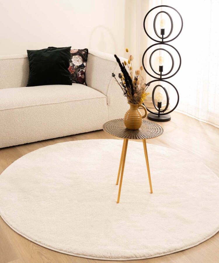 Paon Brillant Velours vloerkleed rond Flair wit 300 cm rond