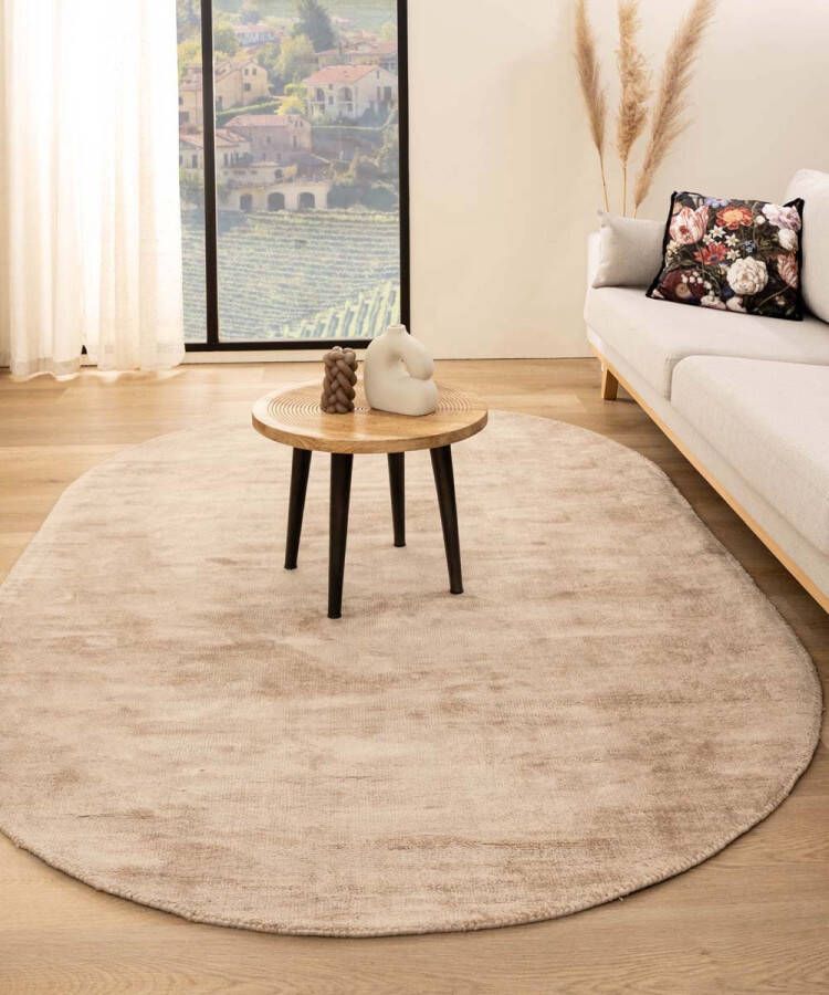 Paon Brillant Viscose vloerkleed ovaal Glamour beige 250x360 cm