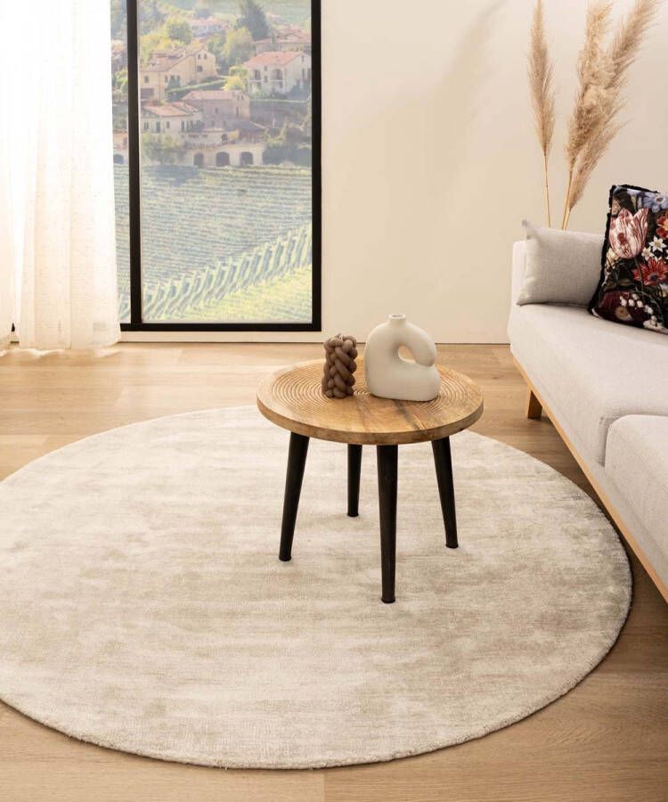 Paon Brillant Viscose vloerkleed rond Glamour ivoor 200 cm rond
