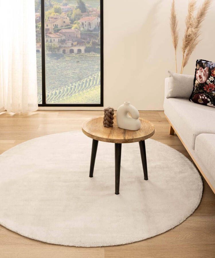 Paon Brillant Viscose vloerkleed rond Glamour wit 250 cm rond
