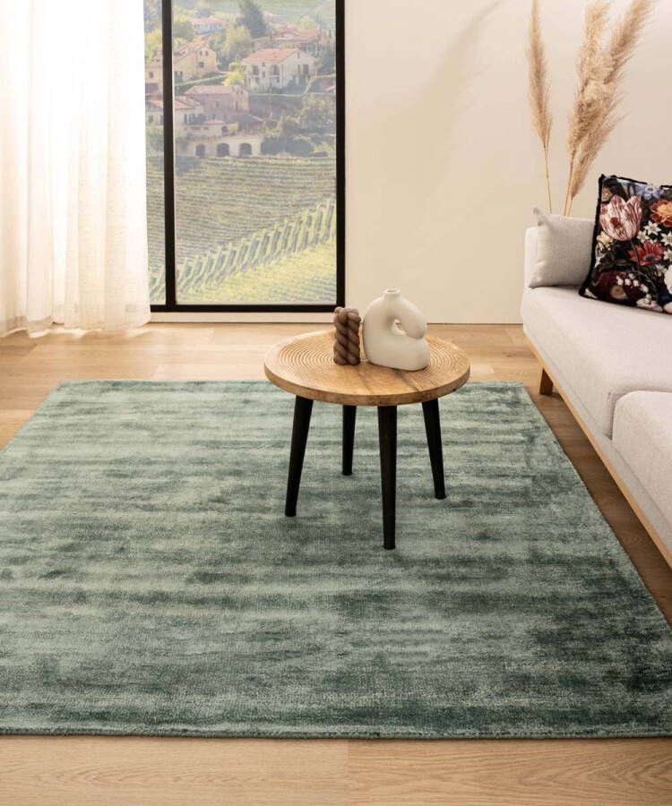 Paon Brillant Viscose vloerkleed vierkant Glamour azuurblauw 250x250 cm