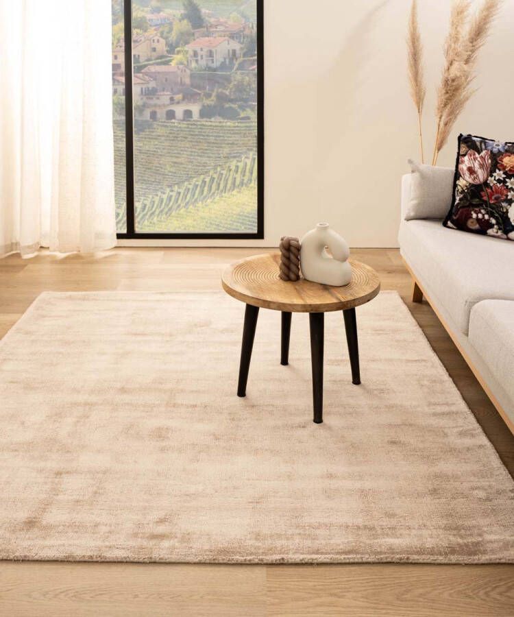 Paon Brillant Viscose vloerkleed vierkant Glamour beige 250x250 cm