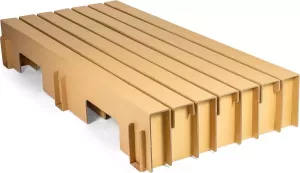 Paperbed Beter Bed met matras en 4 laden 100% recyclebare karton 140x200 cm Bruin