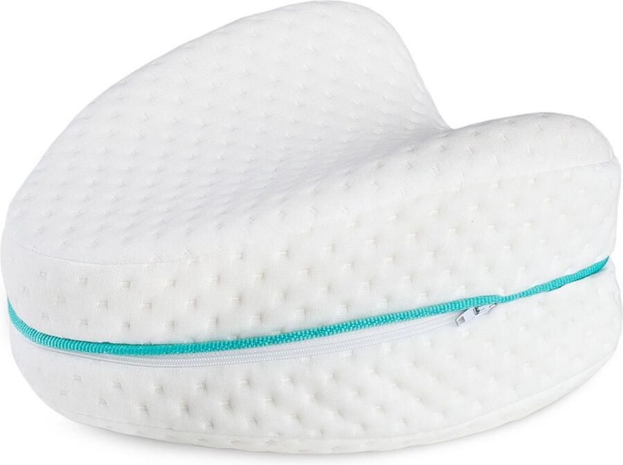 Parade Home Kniekussen- Ergonomisch Kniekussen voor in bed Beenkussen Hart- Pijnverlichtend Orthopedisch Kniekussen voor Zijslapers- Wit 26cm