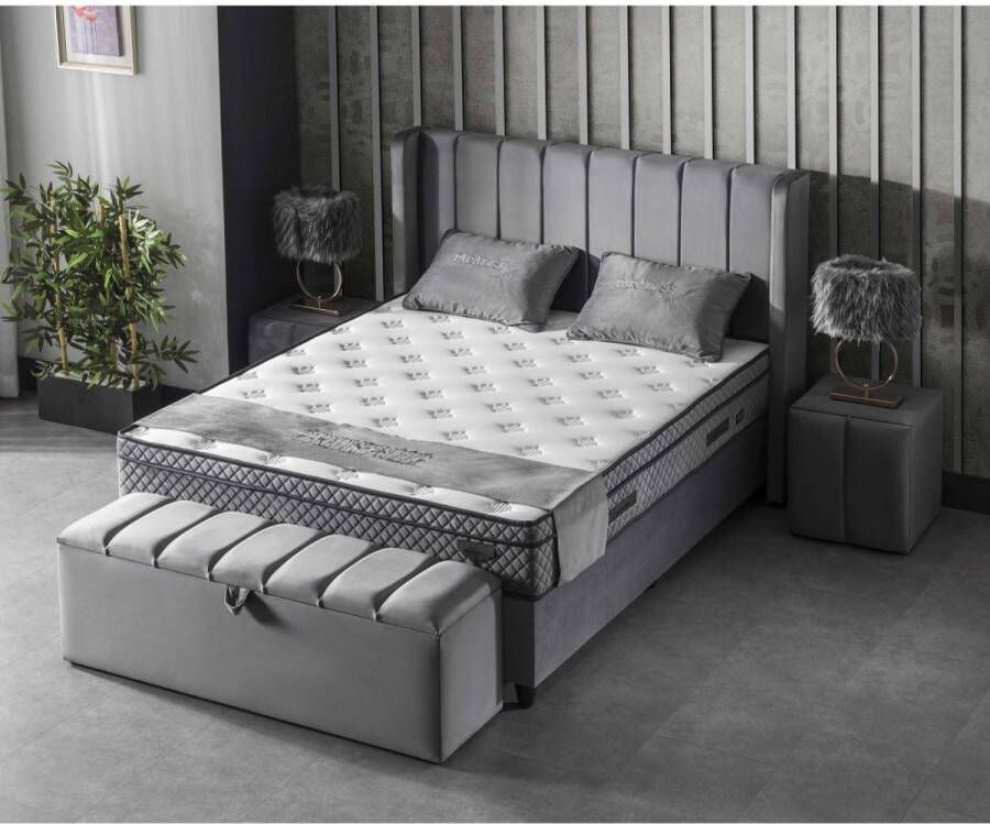 paradise Bedding Boxspring met opbergruimte opberg bed Monaco 160x200 incl. hoofdbord + matras