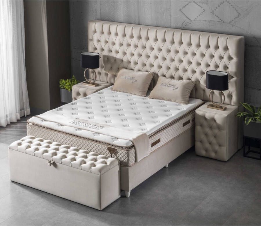 paradise Bedding Boxspring met opbergruimte Opberg Boxspring Sevilla Beige 160x200 XXL