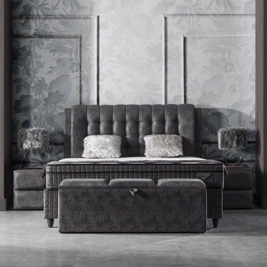 paradise Bedding Boxspring met opbergruimte Royal- Opberg boxspring 160x200 grijs
