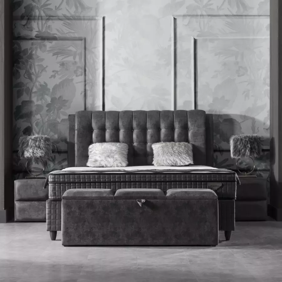 Paradise Bedding Boxspring met opbergruimte Royal- Opberg boxspring 160x200 grijs