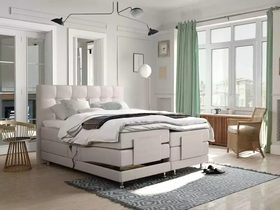 Paradisebedding.nl Arizona elekrische boxspring bed verstelbaar boxspring 180 x 200 Beige
