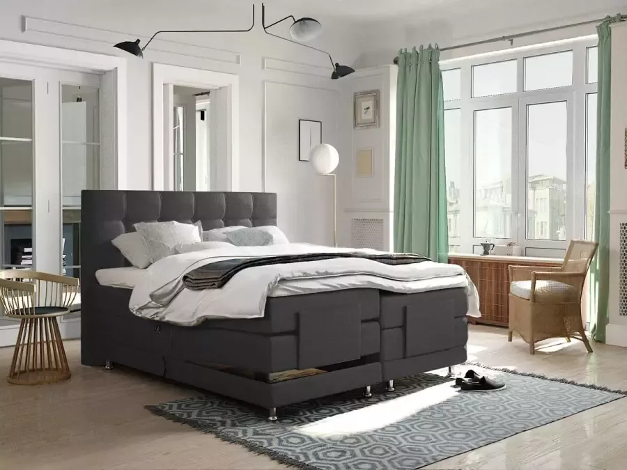 Paradisebedding.nl Arizona elektrische boxspring bed verstelbaar boxspring 180x200 Antraciet