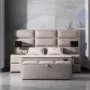 Paradisebedding.nl Boxspring met opbergruimte Opberg boxspring Marbella 160 x 200 Beige incl pocketvering matras - Thumbnail 1