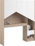 Parisot Achterbouw bed & bureau Shelby eik wit - Thumbnail 1