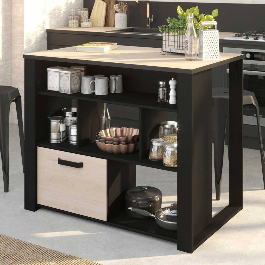 Parisot Bartafel Colin 110x67 met opbergmogelijkheden zwart - Foto 2