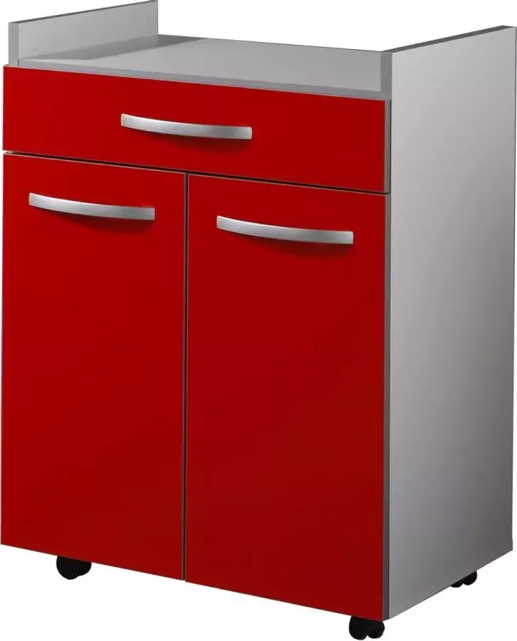 Parisot Bijzetkastje met wieltjes Smoothy Red