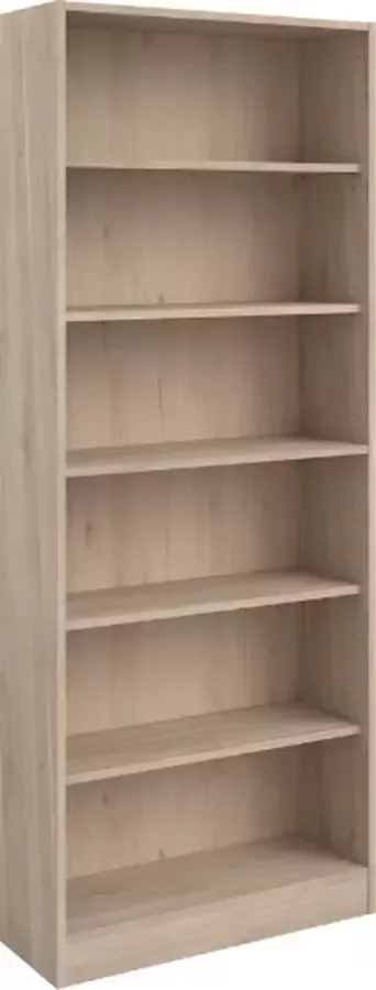 Parisot EMOB Boekenkast Hobby 198 cm-5 legplanken-eik Boekenkasten Bruin Spaanplaat Boekenkasten Op voorraad - Foto 5