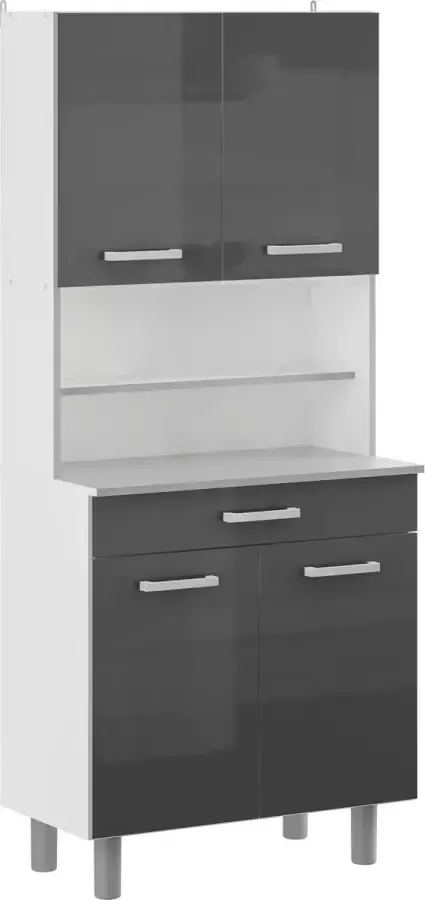 Parisot Buffetkast Pixel 80cm hoogglans grijs