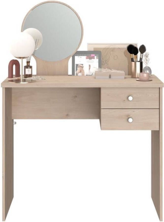 Parisot EMOB Make-uptafel Betty met spiegel eik Kantoor outlet Bruin Spaanplaat Kantoor outlet Op voorraad