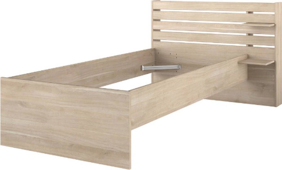 Parisot EMOB Eenpersoonsbed Tokio 90x200cm-eikdecor Houten kinderbedden Bruin Spaanplaat Houten kinderbedden Eenpersoons Normaal bed Op voorraad - Foto 2