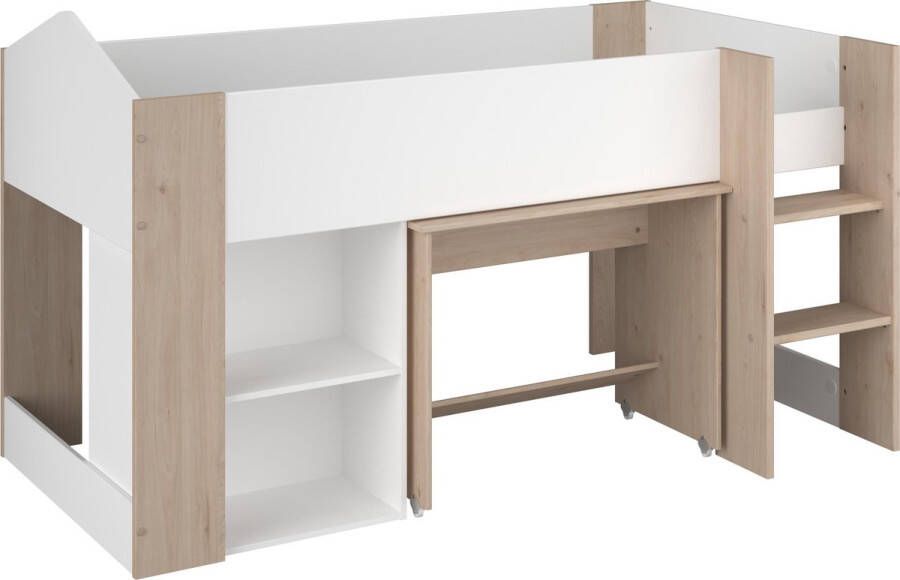 Parisot Halfhoogslaper Shelter wit eik 90x200 - Foto 3