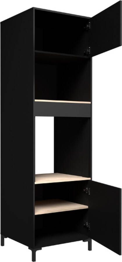 Parisot Keukenkast voor oven en microgolf Cobalt zwart eik - Foto 2