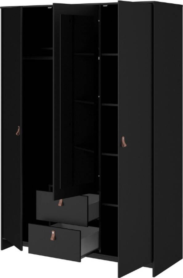 Parisot Kledingkast Minty 137cm 3 deuren & 2 lades zwart - Foto 2