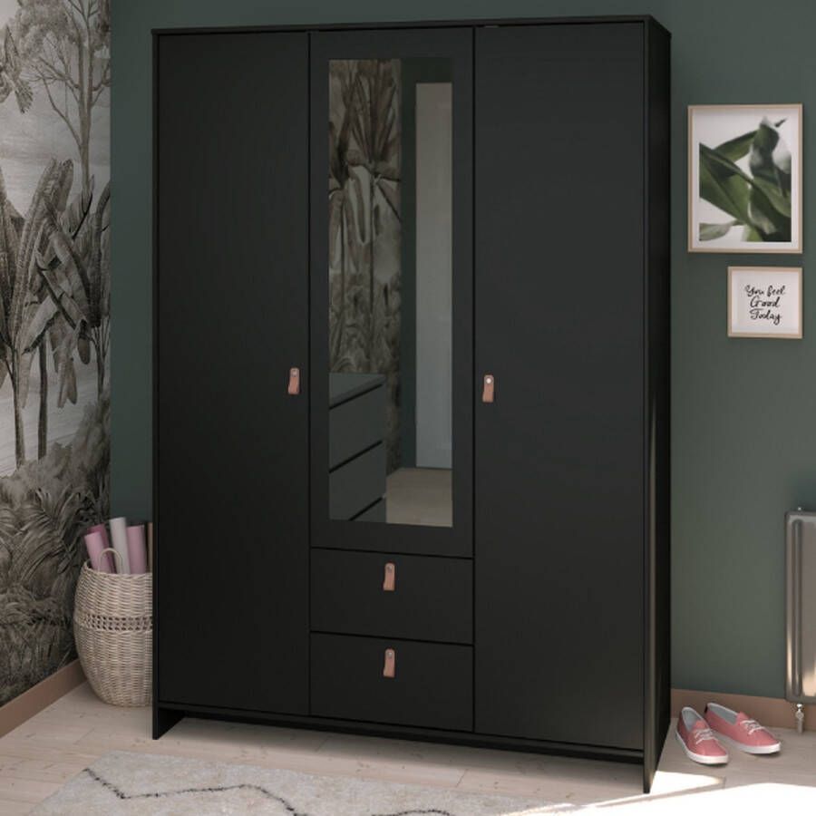Parisot Kledingkast Minty 137cm 3 deuren & 2 lades zwart