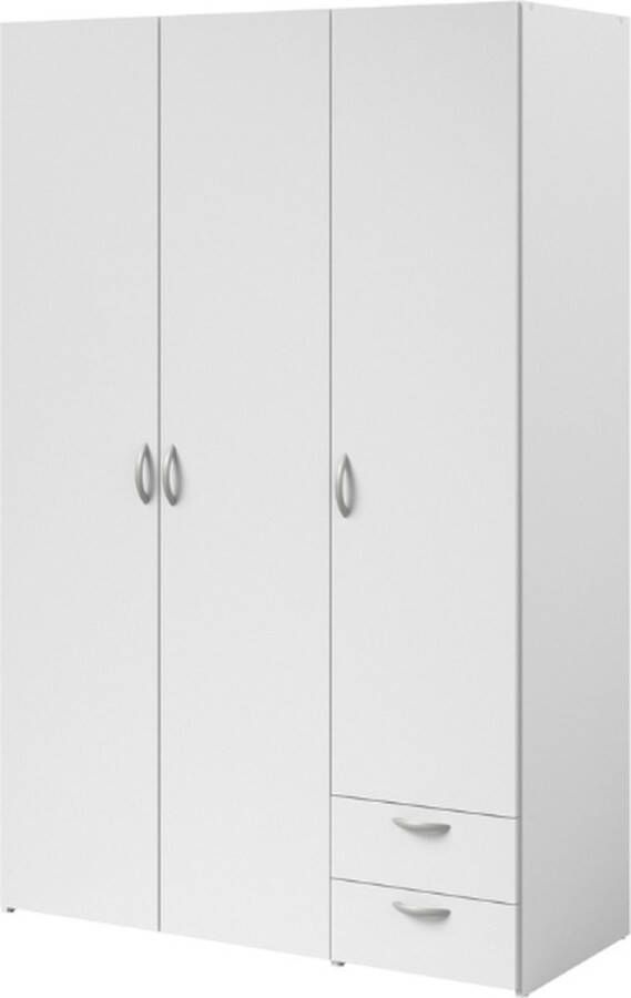 PARISOT Varia garderobe Wit decor 3 deuren + 2 laden L 120 x H 185 x D 51 cm