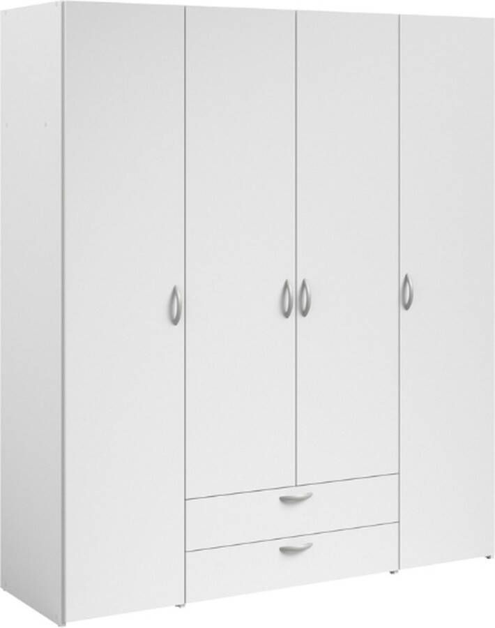 PARISOT Varia garderobe Wit decor 4 scharnierende deuren + 2 laden L 160 x H 185 x d 51 cm - Foto 2
