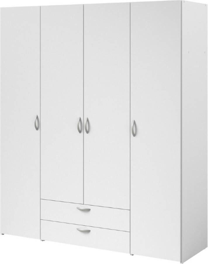 PARISOT Varia garderobe Wit decor 4 scharnierende deuren + 2 laden L 160 x H 185 x d 51 cm - Foto 3