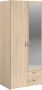 Parisot Vari -kast Chene Decor 2 scharnierende deuren + spiegel + 2 laden L 81 x H 185 x d 51 cm - Thumbnail 2