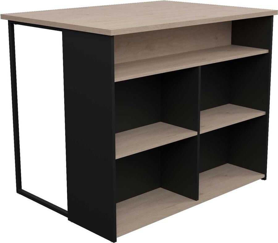 Parisot EMOB Bartafel Liantis 109 x 80 x 90 cm Artisan Oak-design Bartafels Antraciet MDF Bartafels Op voorraad - Foto 2