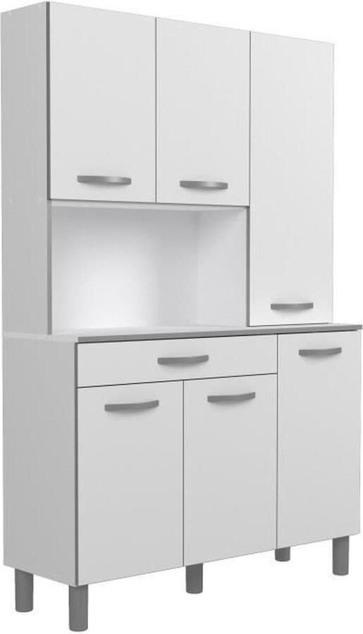 Parisot Buffetkast Season 22 gemaakt in Europa veel opbergruimte 6 deuren planken en werkblad lade ideaal voor kleine ruimtes (1 stuk) - Foto 6