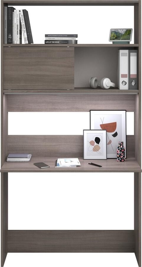 Parisot EMOB Secretaire Fina 105 cm walnoot Kantoor outlet Bruin Melamine; Spaanplaat Kantoor outlet Op voorraad - Foto 4