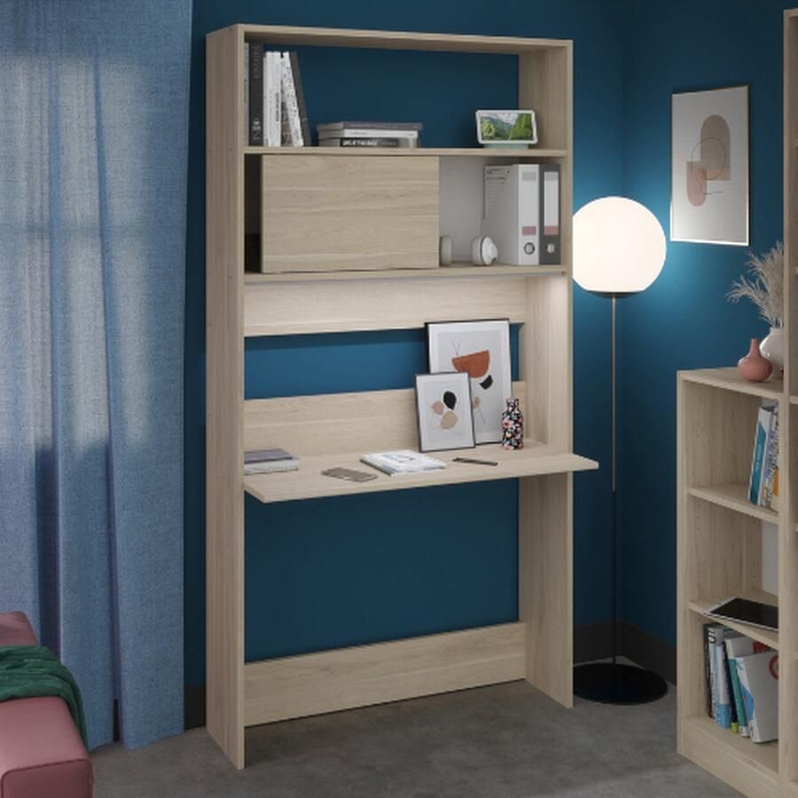 Parisot EMOB Secretaire Fina 105 cm walnoot Kantoor outlet Bruin Melamine; Spaanplaat Kantoor outlet Op voorraad
