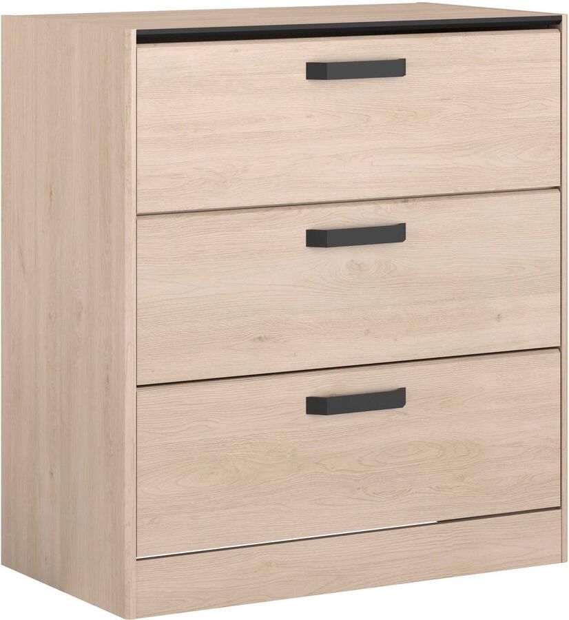 Parisot Commode Alma met drie lades eikdecor zwart - Foto 2