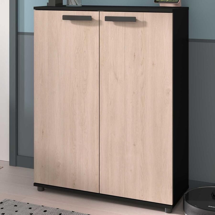 Parisot Commode Celestia Met 2 Deuren Eikdecor zwart - Foto 3