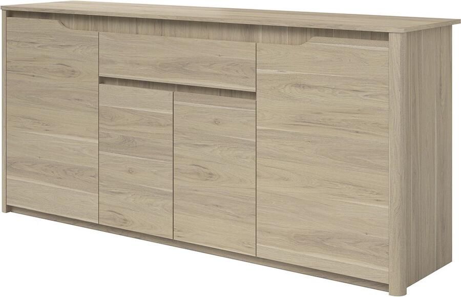 Parisot Buffet 4 Portes 1 Tiroir décor Chêne L185 cm Wendy - Foto 2