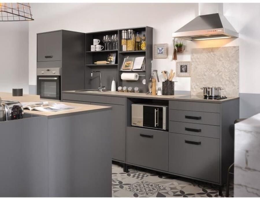 Merkloos STORM Lage kast Kleur schaduwgrijs L118 x D60 x H95 cm 2 deuren + 2 lades - Foto 3