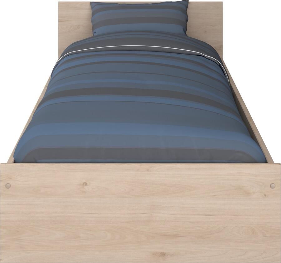 Parisot EMOB Eenpersoonsbed Shelby 90x200 eik Houten kinderbedden Bruin Spaanplaat Houten kinderbedden Eenpersoons Normaal bed Op voorraad - Foto 2