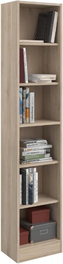 Parisot EMOB Boekenkast Hobby lengte 41 cm-5 legplanken-eik Smalle kasten Bruin Spaanplaat Smalle kasten Op voorraad