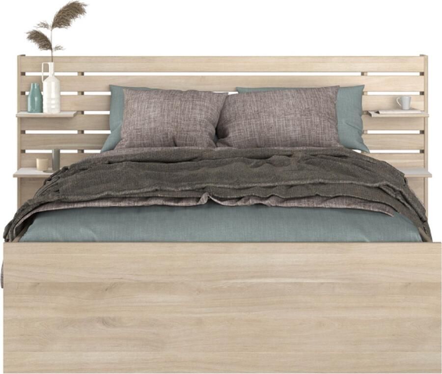 Parisot EMOB Twijfelaar Tokio 140x200cm-eikdecor wit Twijfelaars Wit; Bruin Spaanplaat Twijfelaars Tweepersoons Normaal bed Op voorraad - Foto 2