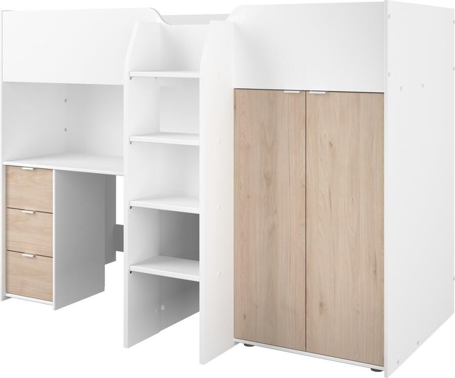 Parisot Halfhoogslaper Tom Wit Eik 90x200