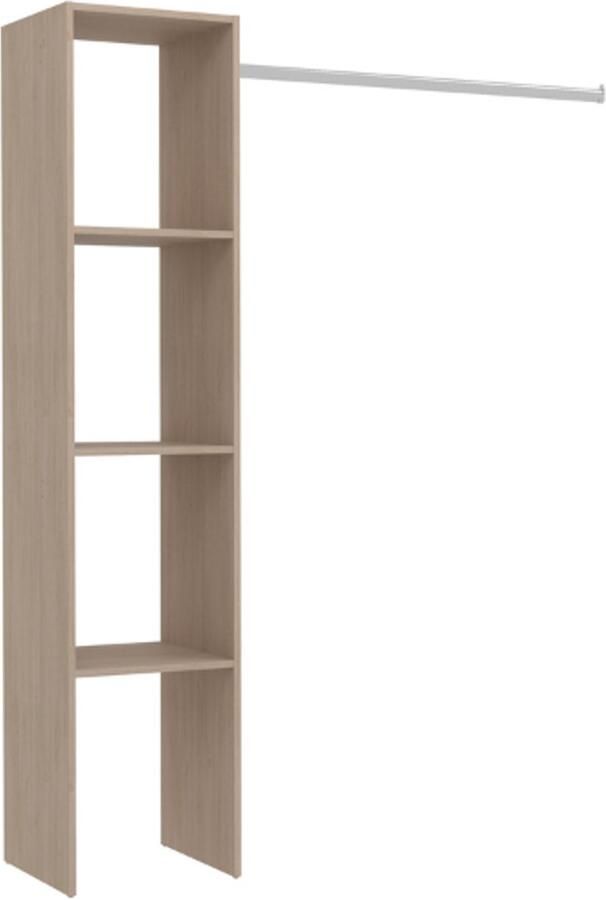 Parisot Kledingkast Botan A 138cm 3 legplanken & 1 kledingroede eik - Foto 2