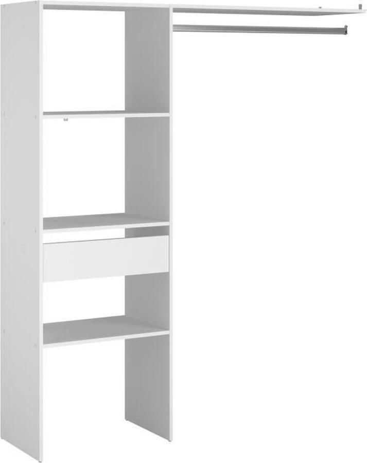 EINSACC ARTIC EKIPA kleedkamerkit Wit melamine decor 1 kledingkast + 1 lade L138 x D40 x H180 cm Made in France